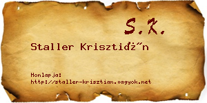 Staller Krisztián névjegykártya
